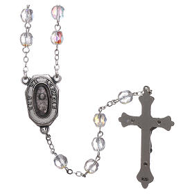 Rosenkranz mit Glasperlen Madonna von Lourdes mit Wassertropfen 4x3 mm