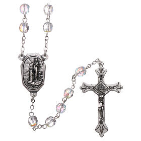 Glass rosary Our Lady of Lourdes water 4x3 mm