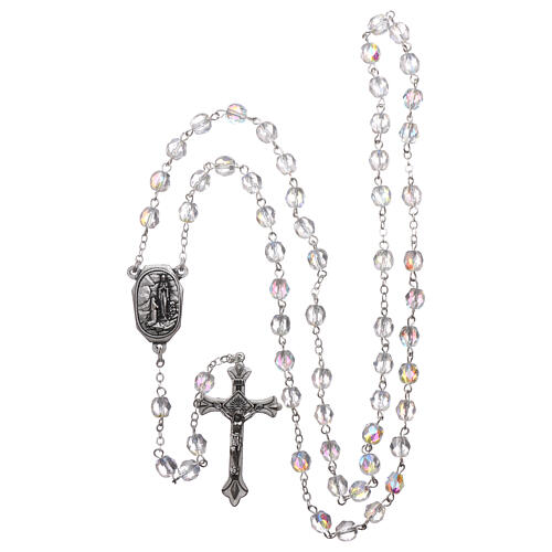 Glass rosary Our Lady of Lourdes water 4x3 mm 4