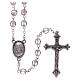 Rosary in glass Our Lady of Lourdes with Lourdes water 4x3 mm grains, prism s2