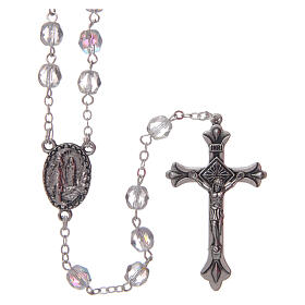 Glass rosary Our Lady of Lourdes 4 mm crystal color