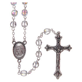 Glass rosary Our Lady of Lourdes 4 mm crystal color