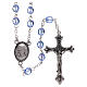 Rosary in glass Our Lady of Lourdes 4x3 mm grains, blue s1
