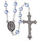 Rosary in glass Our Lady of Lourdes 4x3 mm grains, blue s2