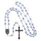 Rosary in glass Our Lady of Lourdes 4x3 mm grains, blue s4