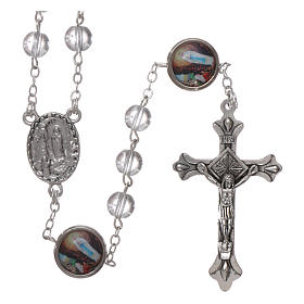 Rosary in glass Our Lady of Lourdes 4x4 mm grains