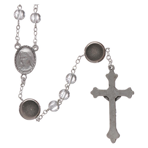 Rosary in glass Our Lady of Lourdes 4x4 mm grains 2