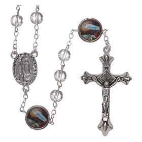 Glass rosary Our Lady of Lourdes 4 mm crystal