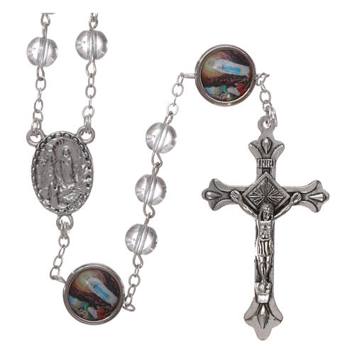 Glass rosary Our Lady of Lourdes 4 mm crystal 1