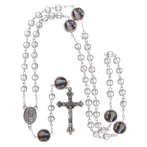 Glass rosary Our Lady of Lourdes 4 mm crystal 4