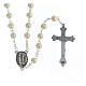 Rosary in glass Our Lady of Lourdes 4x3 mm grains, white s2
