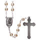 Rosary in glass Our Lady of Lourdes with Lourdes water 4x5 mm grains, white s2