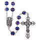 Rosary in glass 7x6 mm grains, blue s1