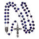 Rosary in glass 7x6 mm grains, blue s4