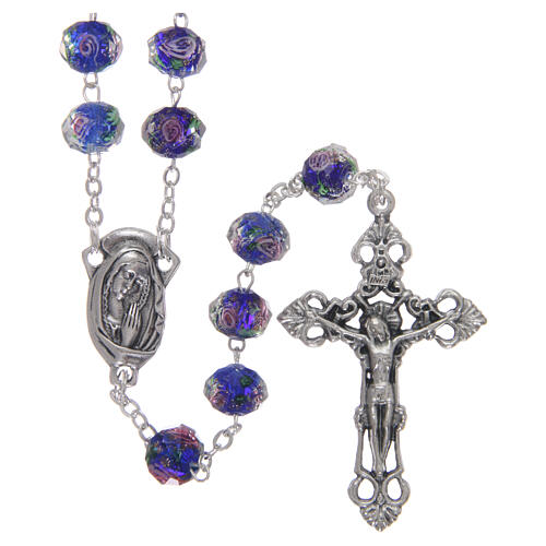 Glass rosary 7 mm blue 1