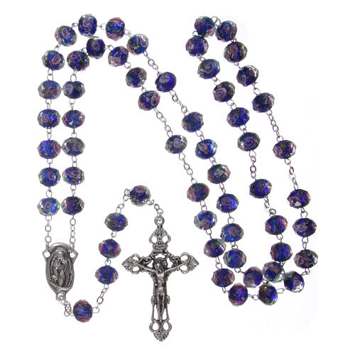 Glass rosary 7 mm blue 4