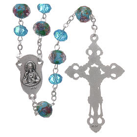 Glass rosary 7 mm light blue