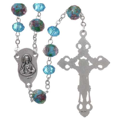 Glass rosary 7 mm light blue 2