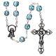 Glass rosary with 7x6 mm grains, aqua s1