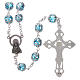 Glass rosary with 7x6 mm grains, aqua s2