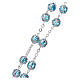 Glass rosary with 7x6 mm grains, aqua s3