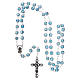 Glass rosary with 7x6 mm grains, aqua s4