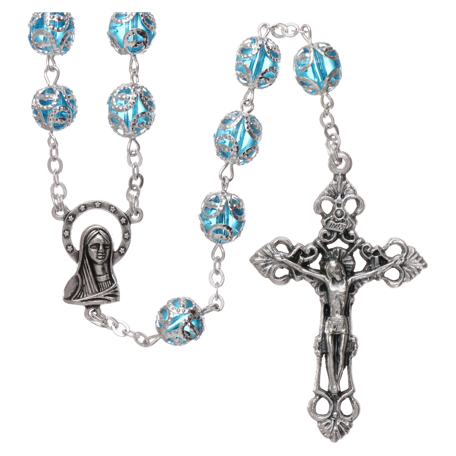 Glass rosary 7 mm water color | online sales on HOLYART.com