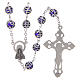 Glass rosary with 7x6 mm grains, blue s2
