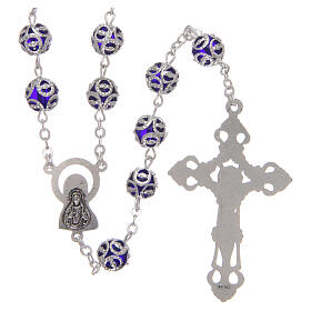 Glass rosary 7 mm dark blue