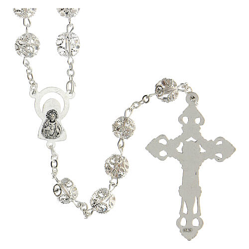 Rosary in glass 7x6 mm grains, transparent 2