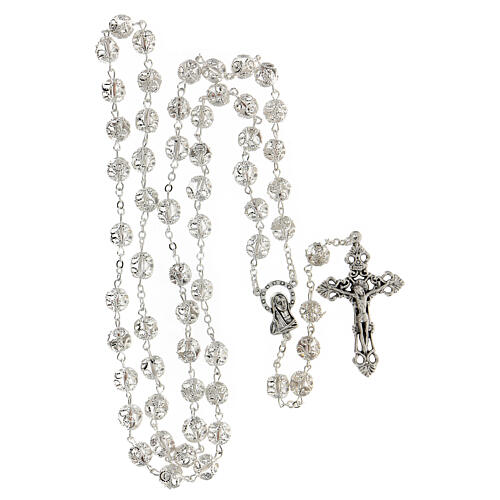 Rosary in glass 7x6 mm grains, transparent 4