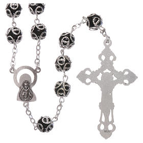 Rosary in glass 7x6 mm grains, black