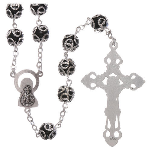 Rosary in glass 7x6 mm grains, black 2
