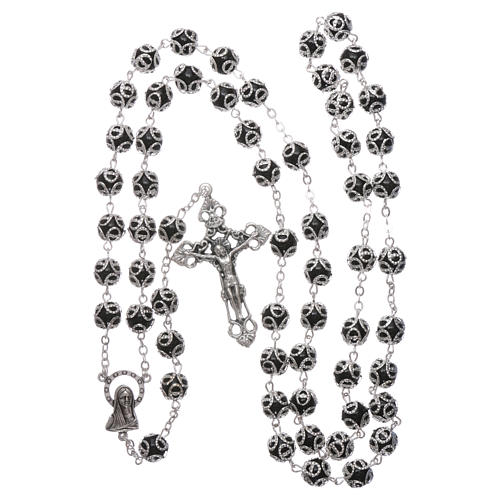 Rosary in glass 7x6 mm grains, black 4
