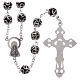 Rosary in glass 7x6 mm grains, black s2