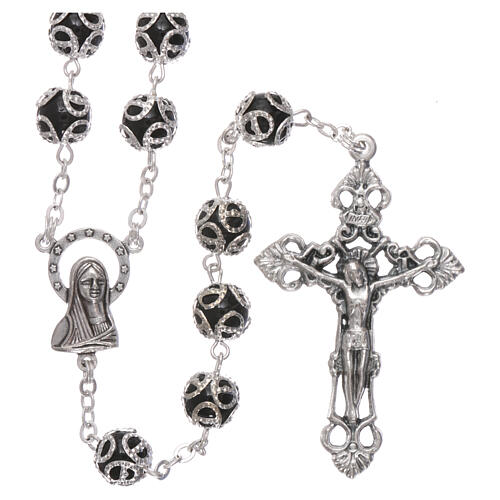 Glass rosary 7 mm black 1
