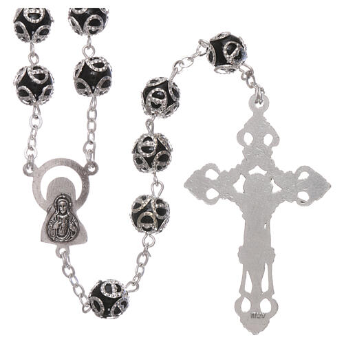 Glass rosary 7 mm black 2