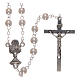 Glass rosary beads with case, First Communion s1