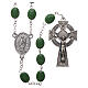Glass rosary St Patrick clover shaped beads 8x6 mm s1