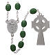Glass rosary St Patrick clover shaped beads 8x6 mm s2