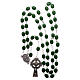 Glass rosary St Patrick clover shaped beads 8x6 mm s4