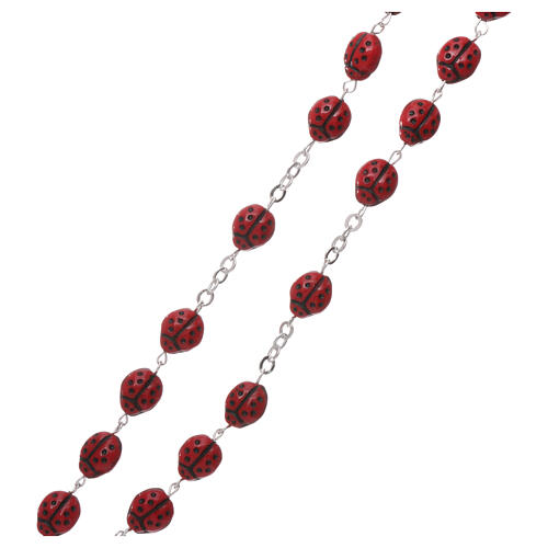 Glass rosary ladybug shaped beads 6 mm 3
