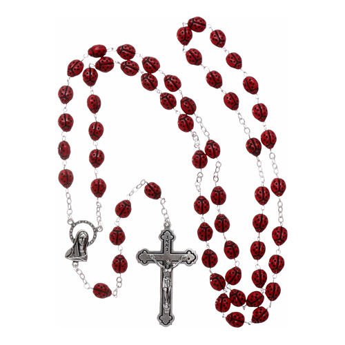 Glass rosary ladybug shaped beads 6 mm 4