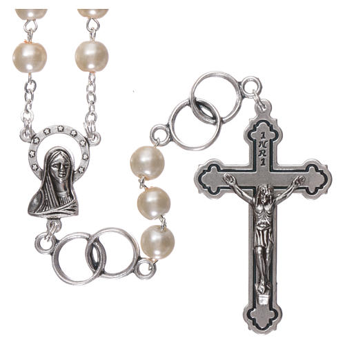 Rosary in glass for wedding with 4x5 mm grains 1