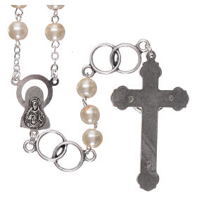 Marriage rosary glass beads and rings as Our Father 5 mm