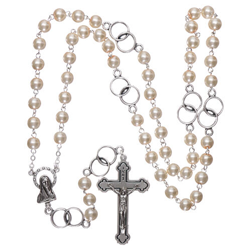 Marriage rosary glass beads and rings as Our Father 5 mm 4