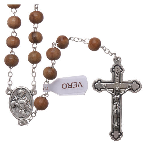 Franciscan rosary in olive wood with 4x5 mm grains 1
