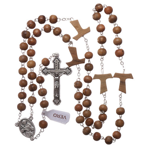 Franciscan rosary in olive wood with 4x5 mm grains 4