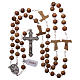 Franciscan rosary in olive wood with 4x5 mm grains s4