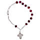 Rosary decade bracelet with fastener and glass grains, purple nuances 4 mm s2